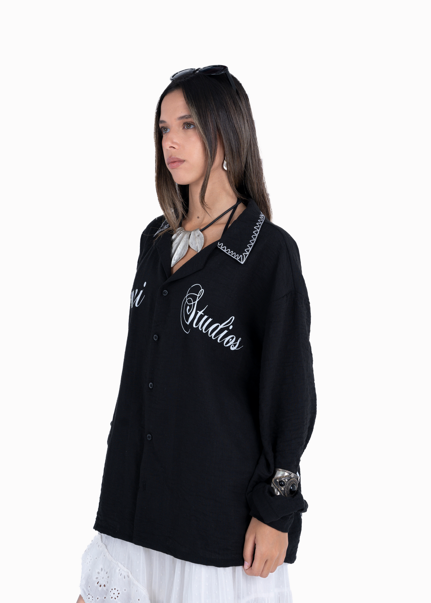 The black Stella linen shirt